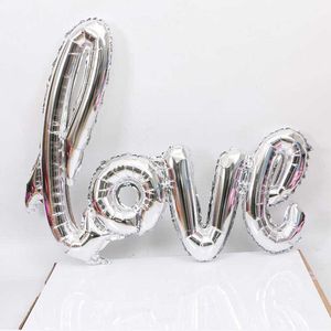 Decoration Red Love Letter Foil Balloon Pink Silver Gold Anniversary Wedding Valentines Birthday Decoration Photo Props Decor
