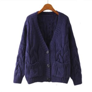 Kvinnors stickor Tees Y2K American Vintage Sweater Autumn Winter Purple Cardigan Warm Loose V Neck Sticked Overcoat Weave Cardigans 230810