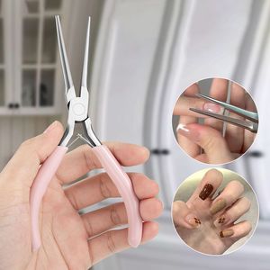 Nail Shaping Clip,Nail Clippers C Curve Nipper Tweezers Pick-Up Tools for Nail Art, Acrylic UV Glue Nails Form Design Tweezer Tool With Rubber Handle