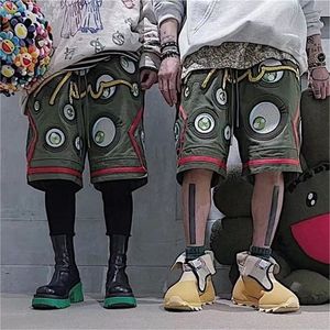 Mäns shorts ReadyMade Thousand Eyes Copper Wire Brodery Wash Military Green Old Canvas Casual Pants 230810