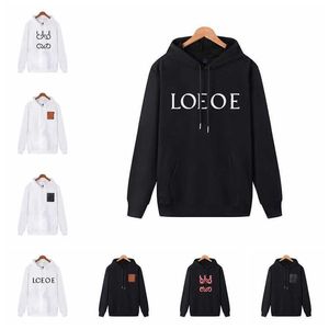 Erkek Hoodies Sweatshirts Tasarımcı Lüks Loewees Sweater Hoodie ve Kadın Sweatshirt Etiket Baskılı Külot Gevşek Posta Pamuklu Kapüşonlu