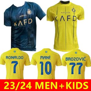 Al Nassr FC Soccer Jerseys Ronaldo Mane 2023 2024 Martinez Talisca Ghislain Konan Vincent Aboubakar Brozovic 23/24 мужские футбольные рубашки детские наборы