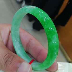 Bangle Grade A Jadeite Myanmar Green Certified Jade Bangles Armband Kvinnor Fina smycken äkta Natural Burma Jades Stone