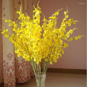 Decorative Flowers 1PC 5 Branches Silk 98cm Dancing Lady Orchid Artificial Home Decorations For Wedding Party