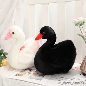 Gefüllte Plüschtiere Simulation Schwarz weiß Schwan Plüsch Spielzeug Paar Enten Plushie Tier Hochzeitsraum Dekorpuppen für Paar präsentieren Geschenk hoher Qualität R230811