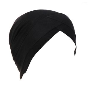 Scarves Women Turban Caps Casual Stretchy Headscarf Dustproof Smooth Cotton Female Muslim Hats Beach Home Holiday Tools Khaki