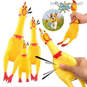 Pull Toys Fun Cartoon Rubber Squeing Chicken Toy estimula o aperto de frango Som brinquedo alivia a criança adulta de estresse adulto cão de animais de estimação Chews Toy Z230814