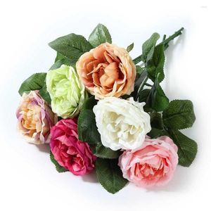 Decorative Flowers 1 Branch Rose Silk Artificial Flower For Table Setting Wedding Party Festival Home Decoration Arrangements 12"x4"