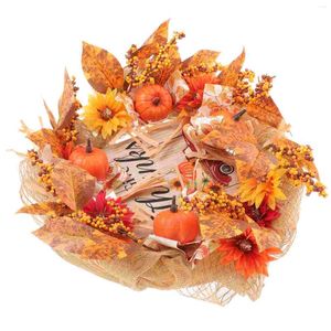 Tapety Halloween dekoracje drzwi wiszący dynia wieniec rattan krąg plastikowy festiwal imprezowy ornament