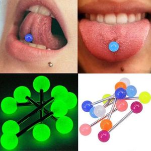 10/20 cpc in plastica piercing mix mix color luminoso barre barre perforato anelli di lingua per tracorsi di moda gioielli per il corpo del sesso per donne l230811