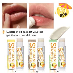 Balsamo per labbra per protezione solare SPF 30 UVA Protection Lips Idratanti Augio di anguria Banana Sapore di rossetto incolore Rossetto