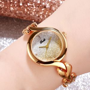 여성 시계 고품질 합금 팔찌 감각 점진적인 색상 절묘한 석영 시계 방수 시계