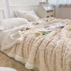 Blankets Plaid Bed Blanket Children Adults Warm Winter Blankets And Throws Thick Wool Fleece Throw Sofa Bed Cover Duvet Soft Bedspread 230810