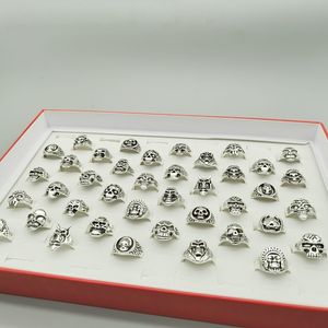 20/30/50 pieces per piece male and female ghost head rings hip-hop retro skull head religious alloy rings wholesale and mass sales punk style