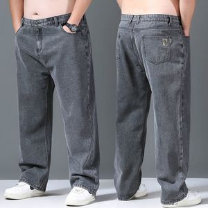 Mens Jeans Baggy Men Casual Pants Wide Leg Classic Work Wear Trousers Gray Denim 230811