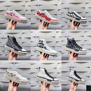 Designer Court Hi Sneaker Scarpe da snettere uomini White Bule Runner Women Stars Courts Sneaker High Sneakers Top Stamping Tela Slip-On Allenatore Paisley Stampa Scarpe da basket