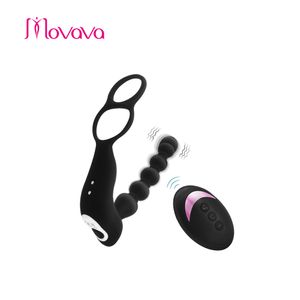 Anal Toys MOVAVA Male Prostate Massager Penis Cock Vibrator Anal Butt Plug Soft Anal Beads Powerful Magic Wand Clitori Heating Vibrators 230810