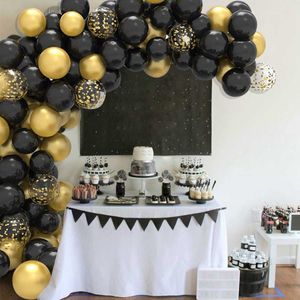 Decorazione Ghirlanda di palloncini in oro nero Coriandoli Baloon Laurea Happy 40th Birthday Palloncini Decor Baby Shower Bomboniera