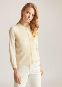 Kvinnors tröjor Autumn and Winter Loro Piana White Cashmere Knit Cardigans