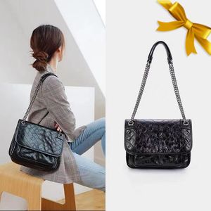 Cross Body Fashion Bags Messenger bag designer bag Luxury Handbag sling Medium Chain Bag High Quality Women Plain Thread Hasp Black Niki Shoulder bag Small tote Pouch