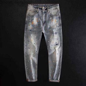 Men's Jeans 2023 Spring/Summer New Broken Patch Ultra Thin Blue Elastic Leggings Men's Fashion Casual Comfort High Quality Jeans 28-36 Z230814