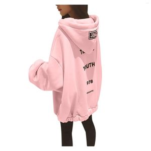 Women's Hoodies Plus Size Solid Color Casual Long Hooded With Zipper Character Printed Women Harajuku Korean Version Loose Sweatshirts