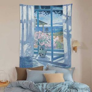 Tapestries Oil Painting Windows Painting Posters Tapestry Wall Hanging Bohemian Decor Teen Indie Aesthetic Room Decor Anime Tapestry Custom R230811
