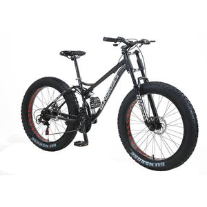 24  26 Inches Bicycle Mountain Bike High Carbon Steel Frame Double Disc Brake Spoke Wheel Variable Speed Unisex Big Tire