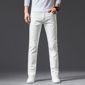 Men's Jeans Men White Casual Jeans Style Regular Straight Slim Fit Soft Denim Trousers Male Cotton Advanced Business Stretch Pants 230810