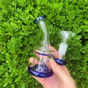 Mini bong in vetro da 4 pollici narghilè per pipa ad acqua percolatore filtro shisha gorgogliatore con tubi ICE Catcher Bong narghilè