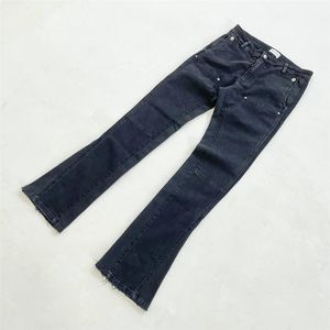 Jeans ricami neri uomini donne 1 cravatta casual tinte di alta qualità Pants 246f