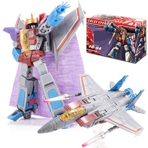 Transformation Toys Robots Jinbao Transformacja FG-04 FG04 Starscream Fałsz Eperor Air Craft z Stand i Cape Crown Action Rysunek 230811