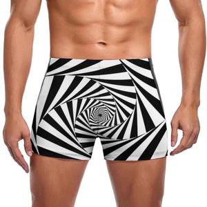 Męskie stroje kąpielowe czarno -biały z nadrukiem Zebry Pływanie puszki przyspań Spiralne trening Plus Size Swim Shorts Modne trwałe majtki