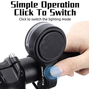 Bike Horns 120dB Electric Bicycle Horn Bell Light Waterproof USB 5 Sounds Night Riding Accessories 230811