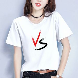 0C-Chery P80010# Summer Women's T-shirt Personalized Customization Pattern Letter Polyester Fiber Class Dress Round Neck Print T-shirt Casual