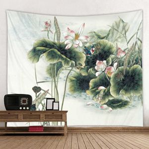 Wandteppiche Lotus -Themen -Landschaft Wandbehänge Wandteur Vorhang Schlafzimmer Wohnzimmer Schönes Produkt kann angepasst werden