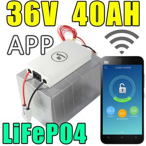 36V 40AH LifePO4バッテリーアプリリモートコントロールBluetooth Solar Energy Electric Bicycle Battery Pack Scooter Ebike1600W