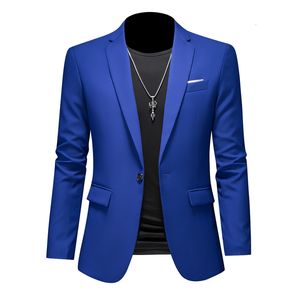 Erkekler Suits Blazers Yüksek Kaliteli İş İnce Fit Tek Düğmeleri Kıymetler Ceket Erkekler Slim Casual Moda Düğün Damat Smokin Blazer Coats 6xl-M 230810