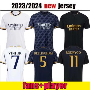 23 24 Bellingham Fans Player Soccer Jerseys 2023 Real Madrids Vini Jr Benzema Camavinga Rodrygo Rudiger Modric Kroos Tchouameni Vaerde