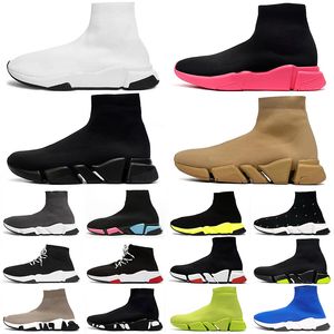 Paris Designer Casual Sock Shoes Triple S Paris Comfort Sole Breattable Men Women Platform Hommes Mesh Trainer Black Glitter Sticked Triple Sneaker Socks Shoe 36-45