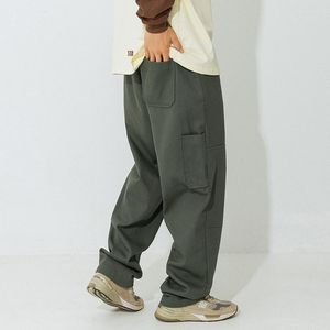 Herrenhosen Baumwolle Freizeitmänner Khaki Übergroße Hose männliche Outdoor -Patchwork schwarz grün lose koreanische japanische Streetwege