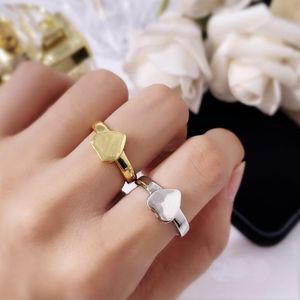 Couple Heart Haped Double Letter Wedding Rings Copper Material With Adjustable Ring Women Fashion Jewelry Gifts With Box CGR8 --098