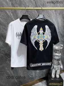 Sommerhemden T-Shirt Wings Herren Heartz Fashion Angel Chromez Designer Drucken T-Shirt Falten runden Hals Casual Short Sleeve