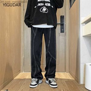 Men's Jeans Men's Jeans 2022 Spring/Summer Korean Wide Leg Pants Fashion Street Loose Straight Denim Men's Clothing Oversized Z230814