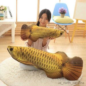 Stuffed Plush Animals Creative Christmas Present For Children Printing Cushion Dragonfish Plush Toys 30-120cm Stuffed Fish Cloth Doll R230811