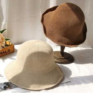 Шляпа шляпы с широкими кражами ковша новое весеннее лето вышитое хлопковое льня
