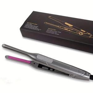Pencil Flat Iron For Short Hair, Pixie Cut And Bangs, Mini Hair Straightener For Edges With Anti-Pinch Design, Tiny Hair Straightener With Floating Plates