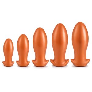 Anal Toys Soft Liquid Silicone Oversize Egg Form Anal Plug Dildos Big Anal Dilator Butt Plug Stimulate Anus Sex Toys for Women and Men 230810