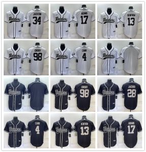 Baseball Football Jersey Las Vegasraidersmen Davante Adams #17 Bo Jackson #34 Maxx Crosby #98 Black Hunter Renfrow Cool Base ed