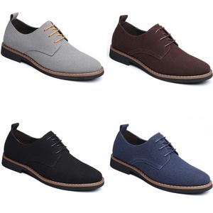 2023 Low heel large size business casual shoes men black brown grey anti-suede mens sneakers breathable color 4